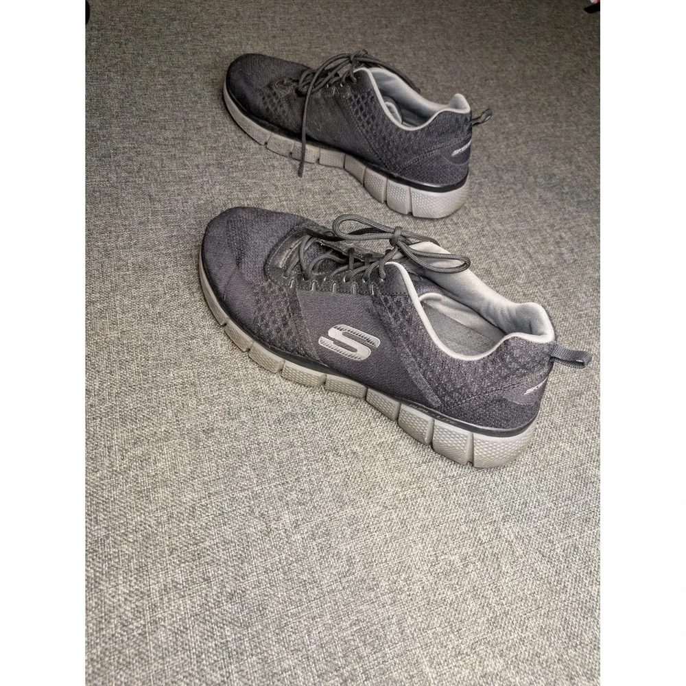 Skechers EQUALIZER 2.0 Skech-Knit Sneakers Mens 11 Extra Wide Fit Charcoal Shoes